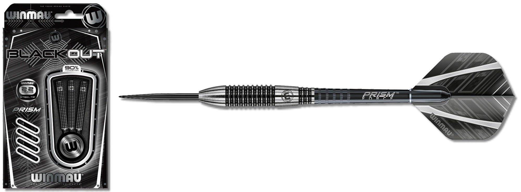Winmau Dartpfeil Winmau Blackout Steeldart 1043, 24 g und 26 g