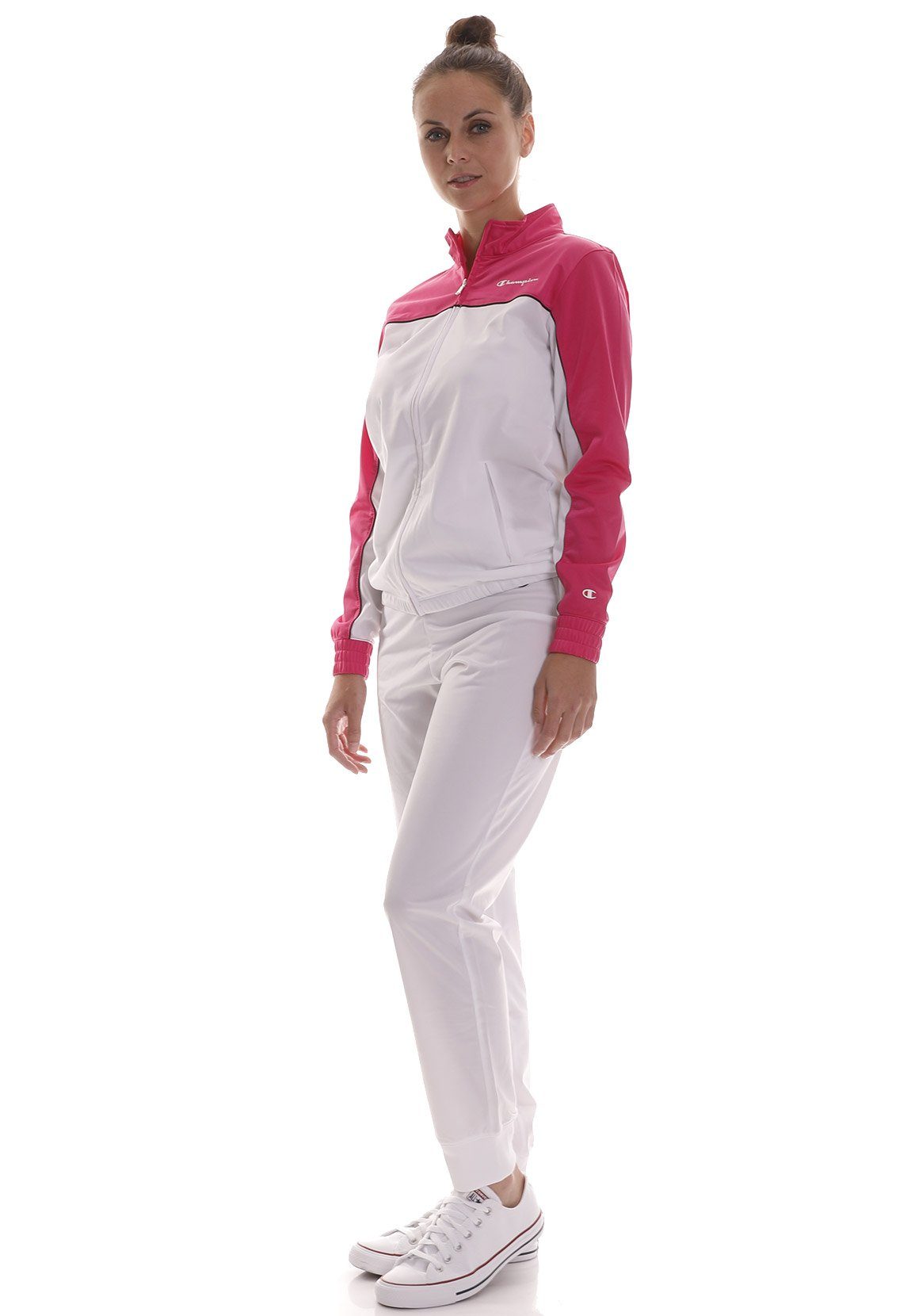 Champion Jogginghose Champion Damen Trainingsanzug 115149 WW001 WHT WHT FPL  Weiß Pink