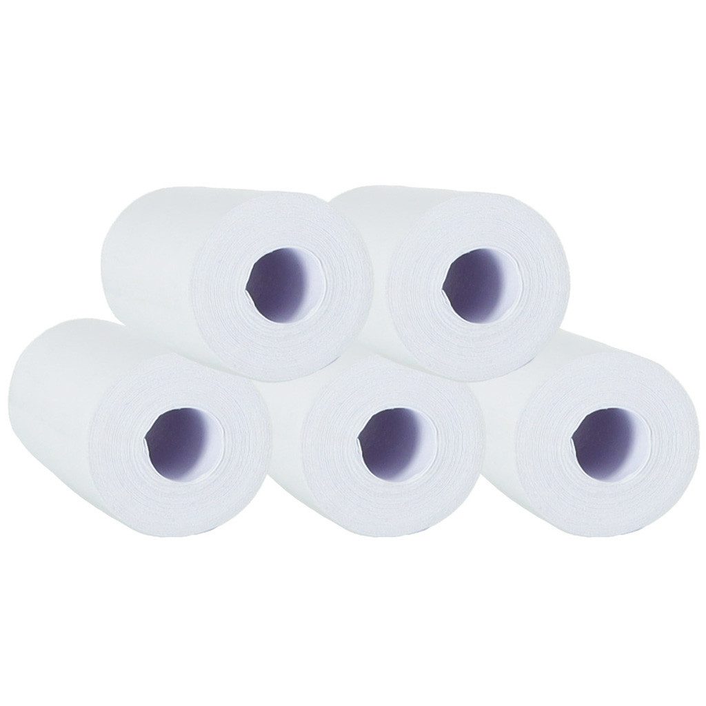 Ikonka Nachfüllrollen Bonrollen Etikettenrollen Mini-Drucker, (tintenfreier Thermodruck, 5er-Set)