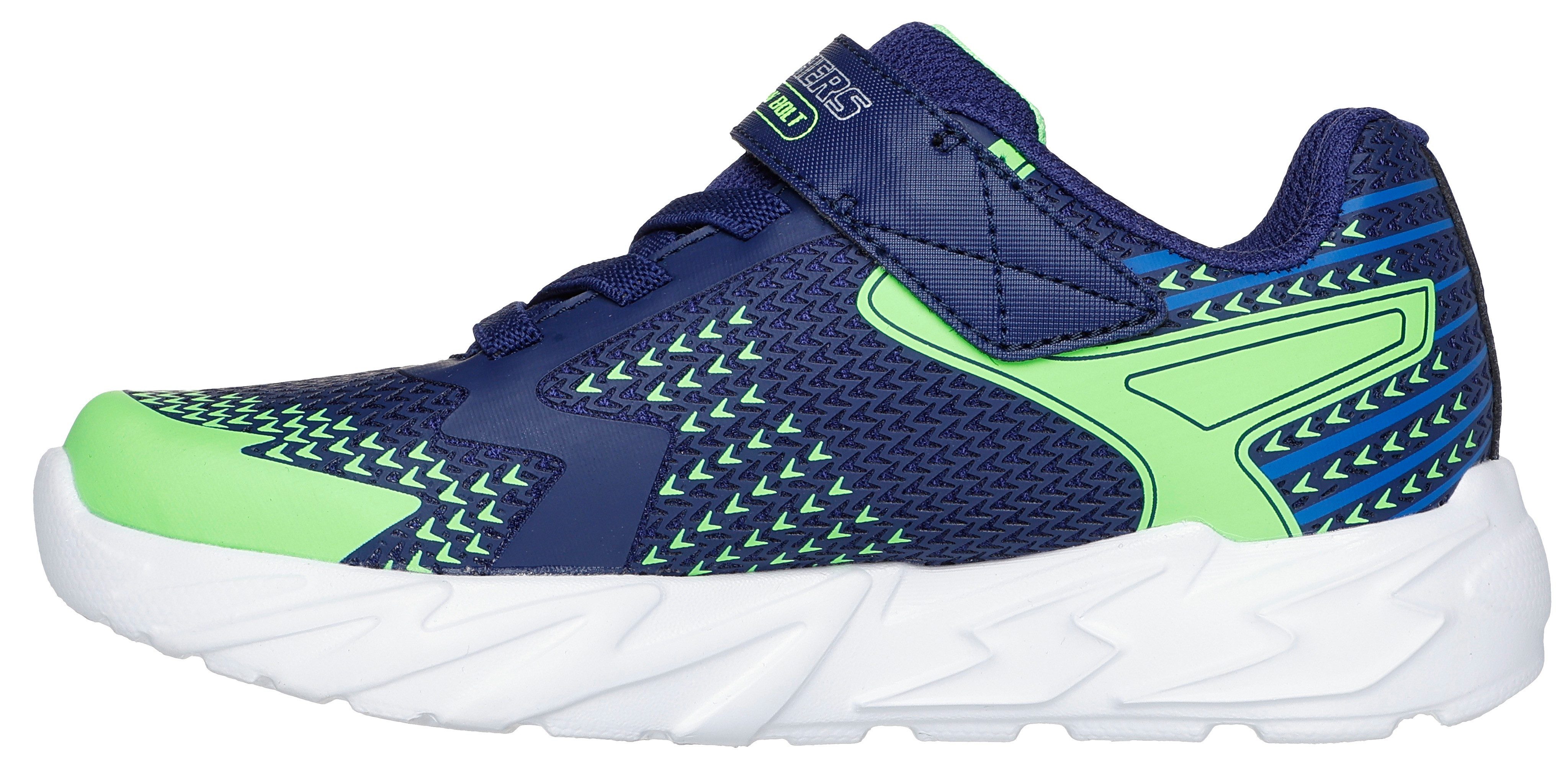 Skechers FLEX-GLOW 3.0 Slip-On Sneaker, Sneaker, Klettschuh, Kindergartenschuh mit auffälliger Sohle