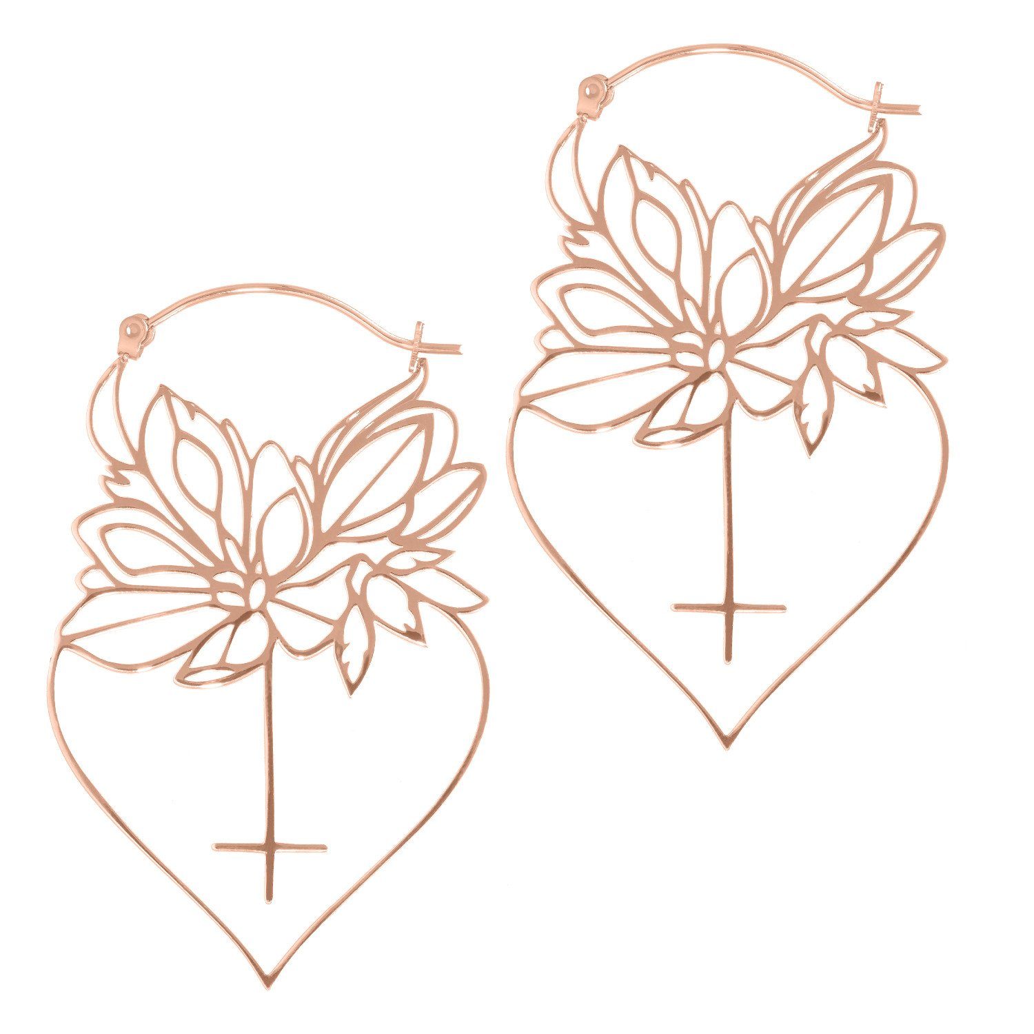 Paar Ohrhänger Dahlia Hoops - Roségold