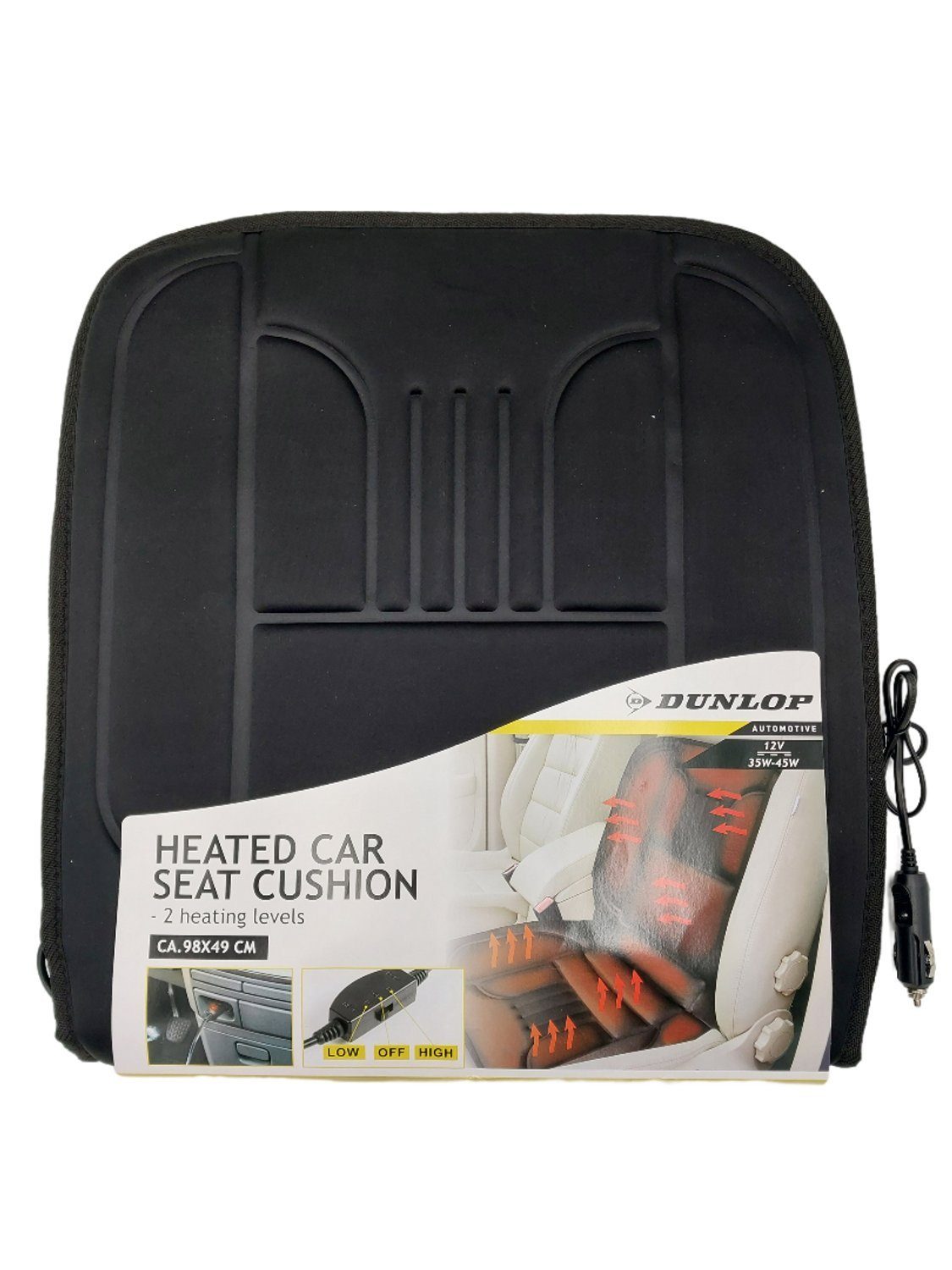 Dunlop Heizkissen Auto Sitzheizung, beheizbare Rückenlehne mit