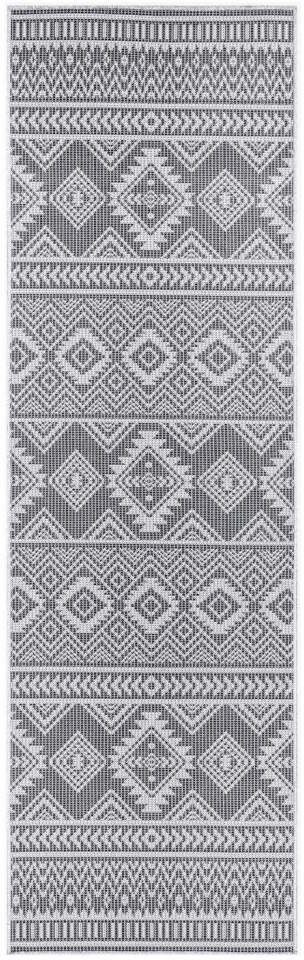 Carpet für & anthrazit UV-beständig, rechteckig, Läufer 5 Höhe: Palm, Küche, Wetterfest mm, gewebt Terrasse, Balkon, flach City,