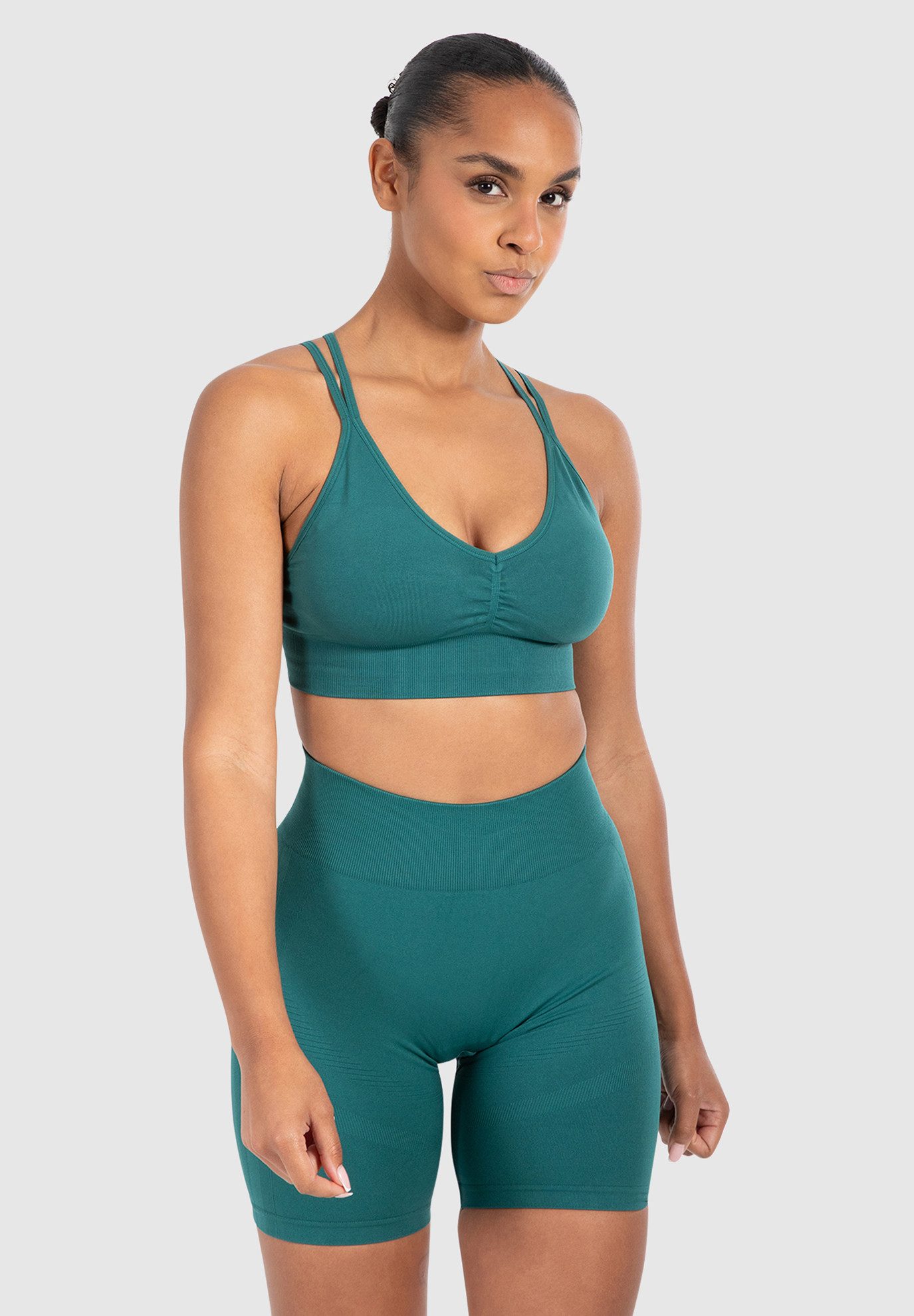 Sport-BH Katrin, Crop Top V-Ausschnitt Fester Halt Fester Halt Yoga Alltag
