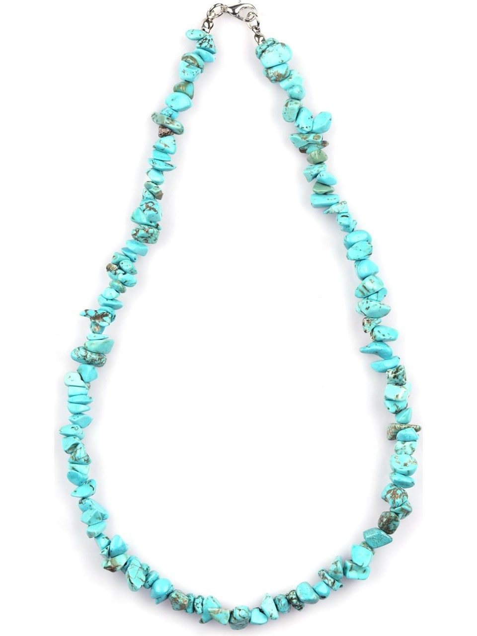 Nisan Kette und Anhänger Set, Türkis Halskette – Naturstein Splitterkette 45 cm – Edelstein Schmuck