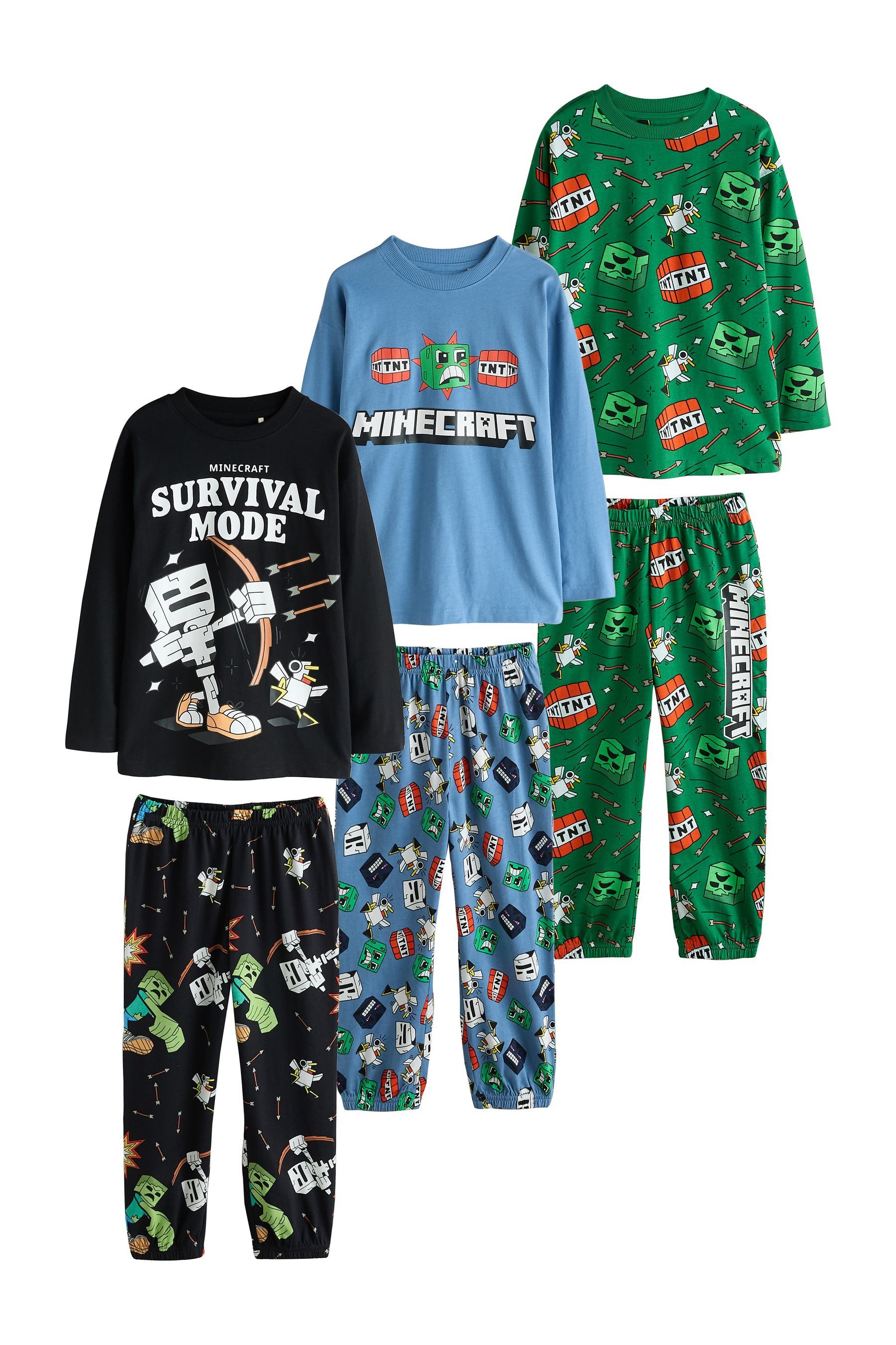 Next Pyjama Minecraft Schlafanzüge mit langen Ärmeln und (6 tlg)