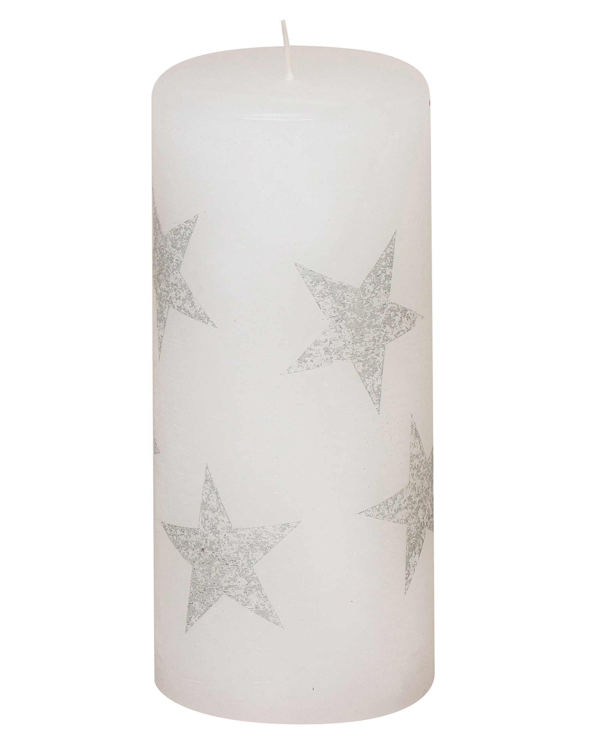 Steinhart Kerzen Adventskerze Stumpenkerze "Multistern" Weiß 150/68 mm günstig online kaufen