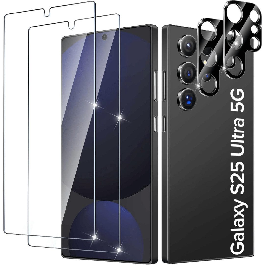 SmartUP Displayschutzglas 2X Schutzglas für Samsung Galaxy S25 Ultra 5G Panzerfolie Kamera Full für Für Samsung Galaxy S25 Ultra 5G, kompletter Rundumschutz