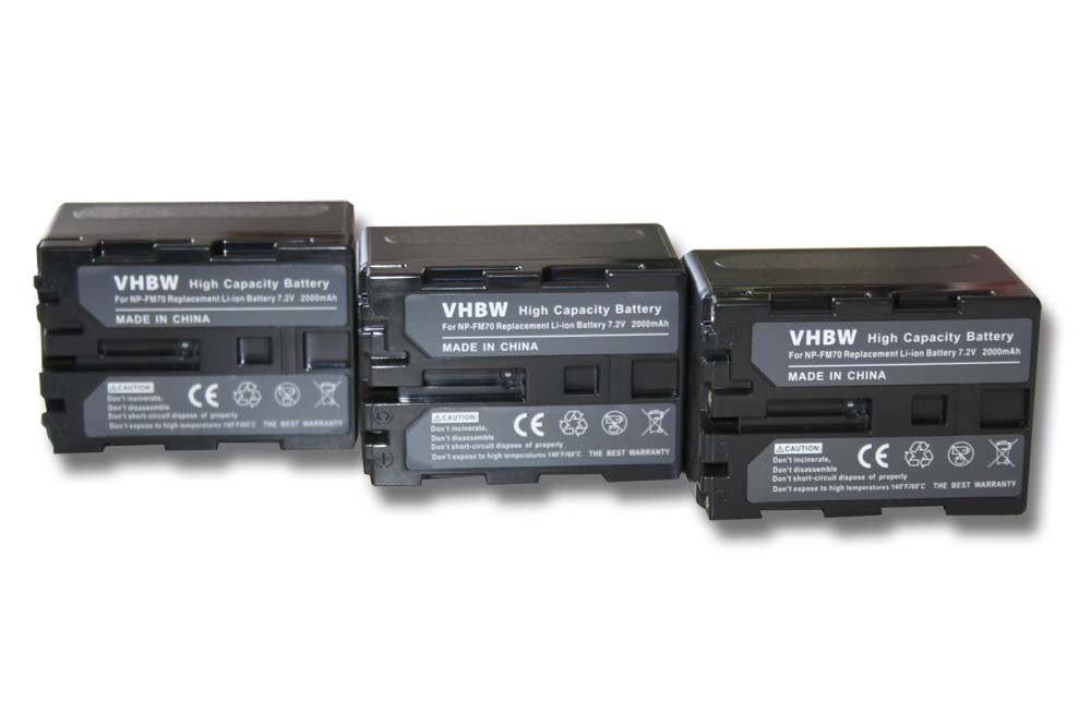 Kamera 2000 Sony DCR-TRV240 (2000mAh, passend für DCR-TRV22K, mit vhbw DCR-TRV238E, DCR-TRV230, Camcorder Kamera-Akku / mAh Kompatibel 7,2V, Digital Li-Ion)