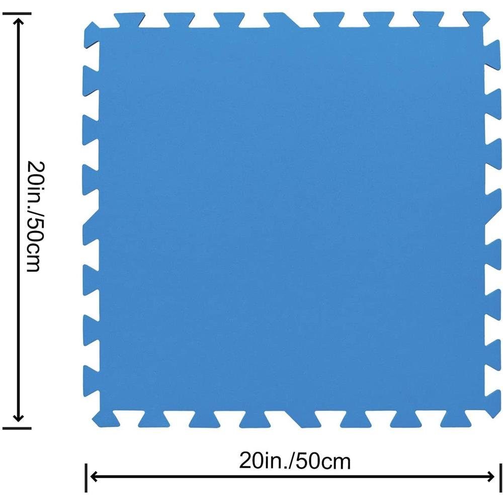 50 Pool-Bodenschutzfliesen-Set, Flowclear, Pool-Bodenschutzfliese cm, 58220B x 50 8-St., Bestway Blau