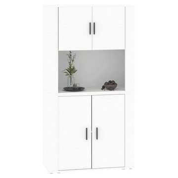 vidaXL Highboard Highboard Weiß Holzwerkstoff (2 St)