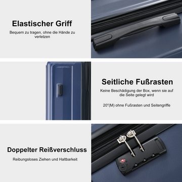 Ulife Hartschalen-Trolley Rollkoffer Reisekoffer Handgepäck Trolley, 4 Rollen, ABS-Material, TSA Zollschloss,M