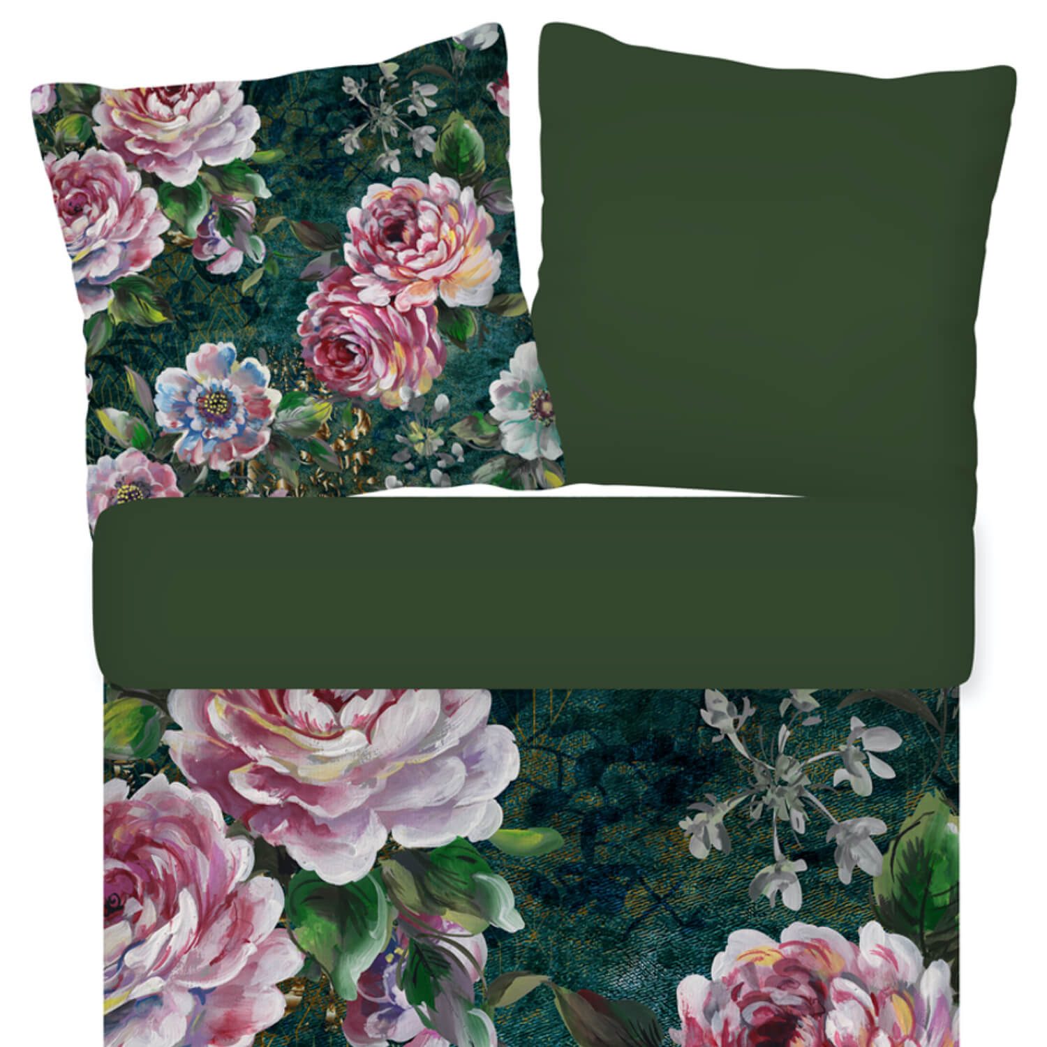 ESPiCO Bettwäsche Fleur multi Trendy Bedding, Renforcé, 2 teilig, Blüten, Pfingstrose, Ornamente