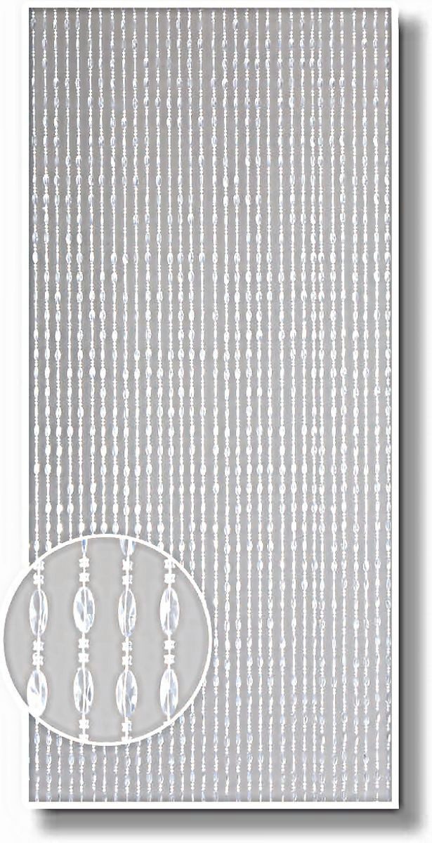 CONACORD Perlenvorhang Decona Kristal Perlenvorhang transparent, Hakenaufhängung, halbtransparent, 90 x 200 cm, Kunststoff - hohe Strangdichte