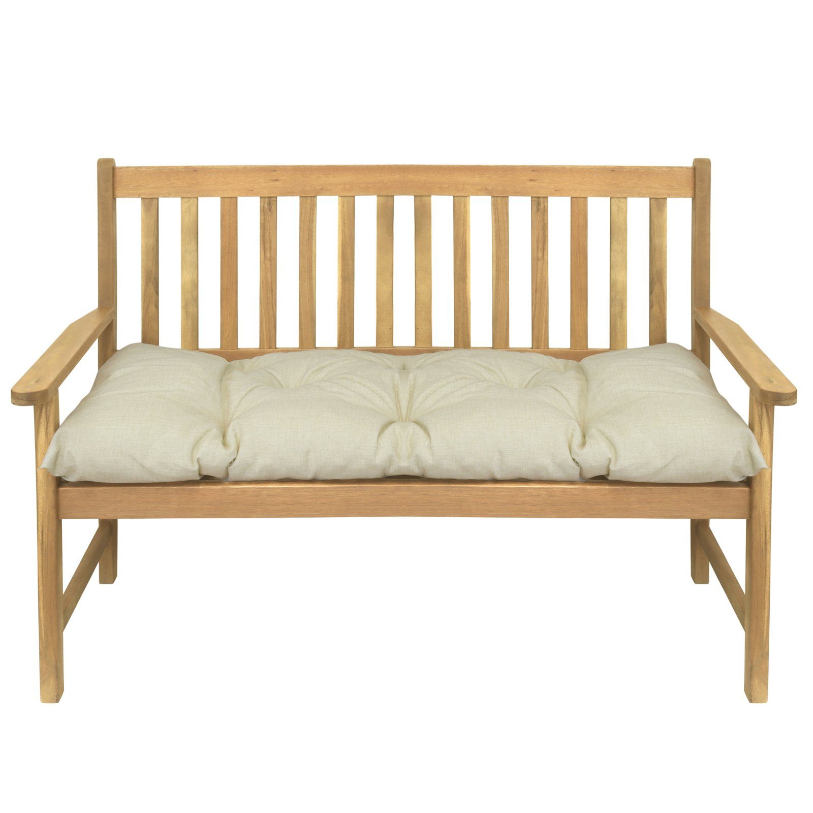 Herlag Bankauflage Venezia, Sitzkissen für Gartenbank 100/120/150/180x50x10cm Wetterfest Beige