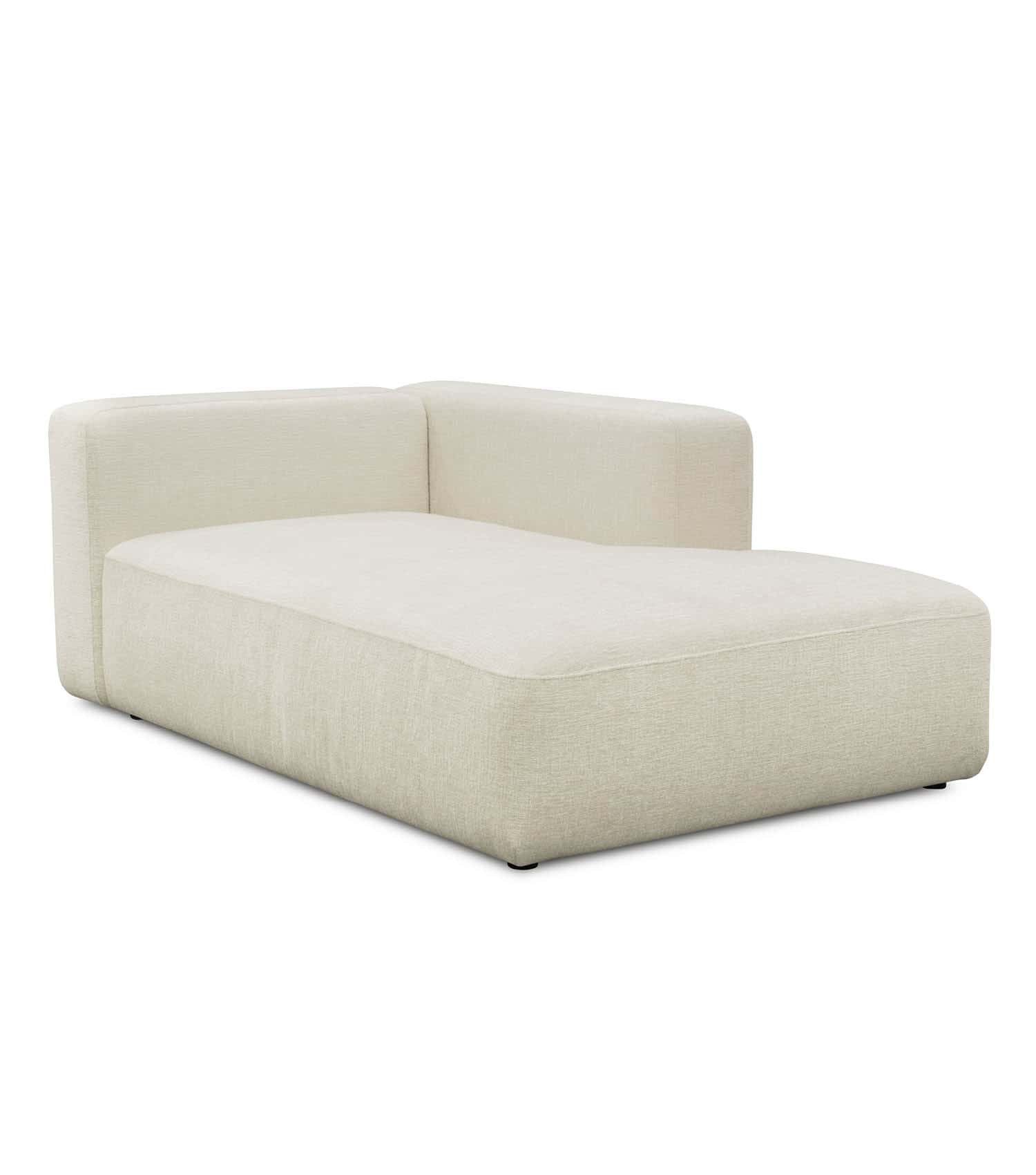 mokebo Ecksofa Sofa Module 'Cubo', in Creme Chenille, Longchair rechts, jederzeit erweiterbar, kein Aufbau erforderlich