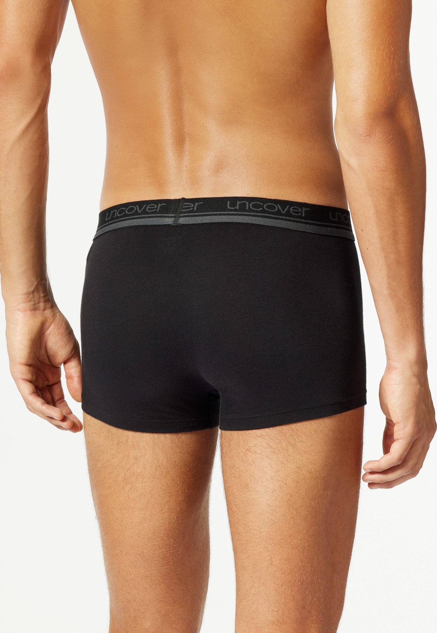 uncover by SCHIESSER Boxer Uncover Cotton (2er Pack) Logo-Bund, elastisch, ohne Eingriff, perfekter Sitz