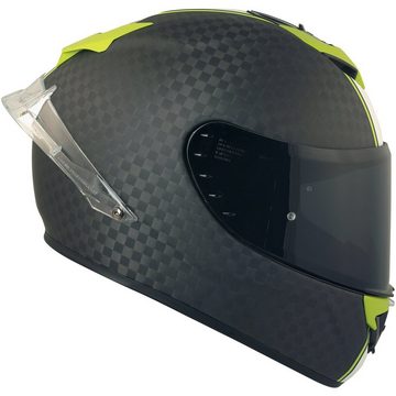 Broken Head Motorradhelm Broken Head Integralhelm BeProud Race Pro Carbon Green Mit Grün Verspiegelten Und Schwarzem Visier (Mit Klarem und grün verspiegeltem Visier, Mit Klarem und grün verspiegeltem Visier), Mit Spoiler