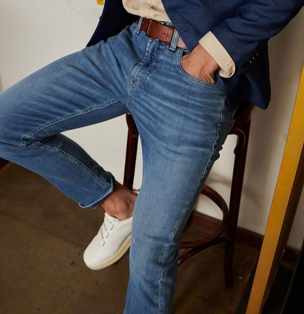 blau MAC 5-Pocket-Jeans