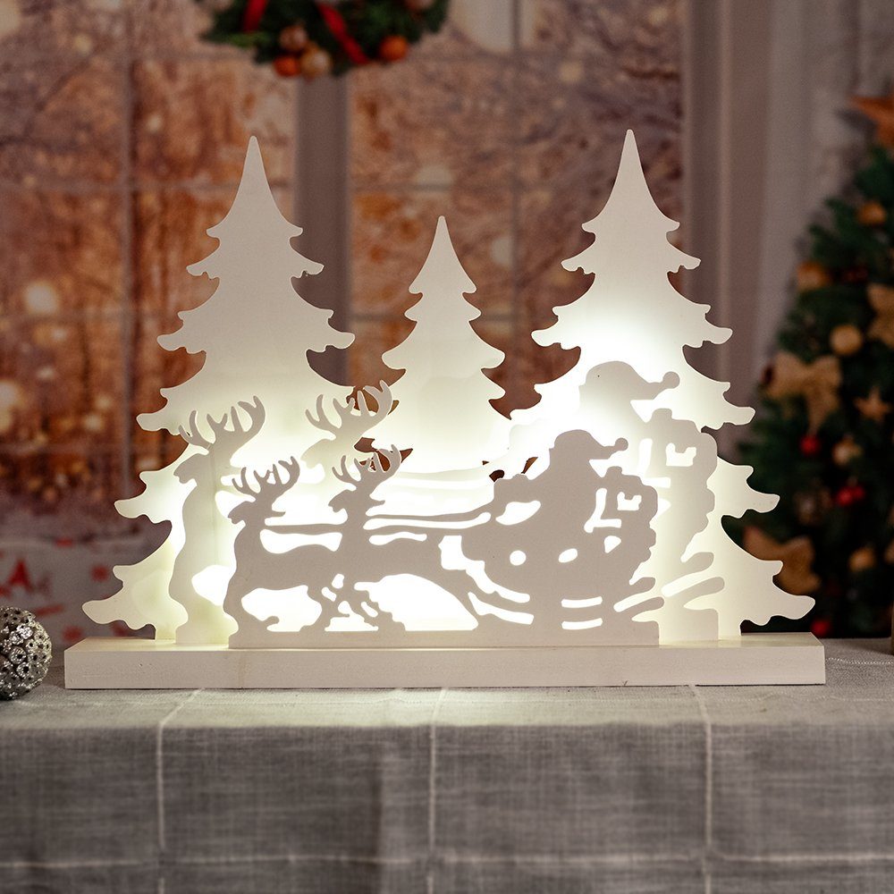 LED XMAS Steh Lampe  Winter Weihnachts Leucht Deko Fenster Bank Tisch Leuchte 
