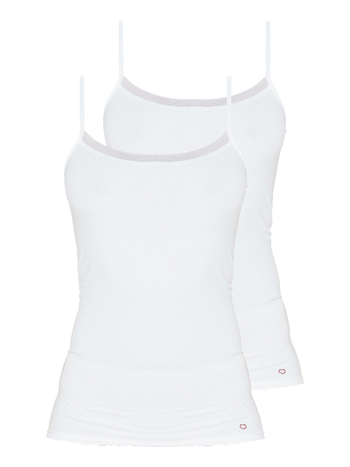 Achseltop 2er Pack Damen Unterhemd Baumwolle-Elasthan