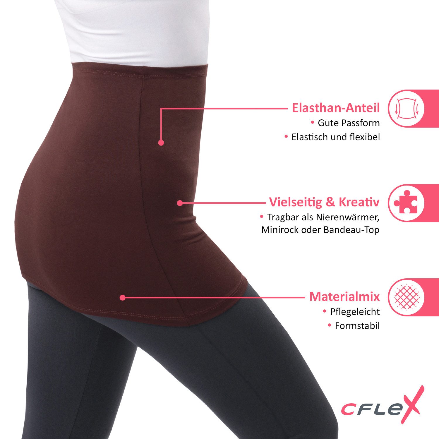CFLEX Bandeautop Variotube Damen Tube-Oberteil, Shirtverlängerung & Minirock