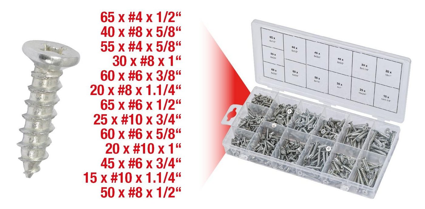 Thumbnail - KS Tools Schraube Sortiment Holzschrauben, 550-tlg