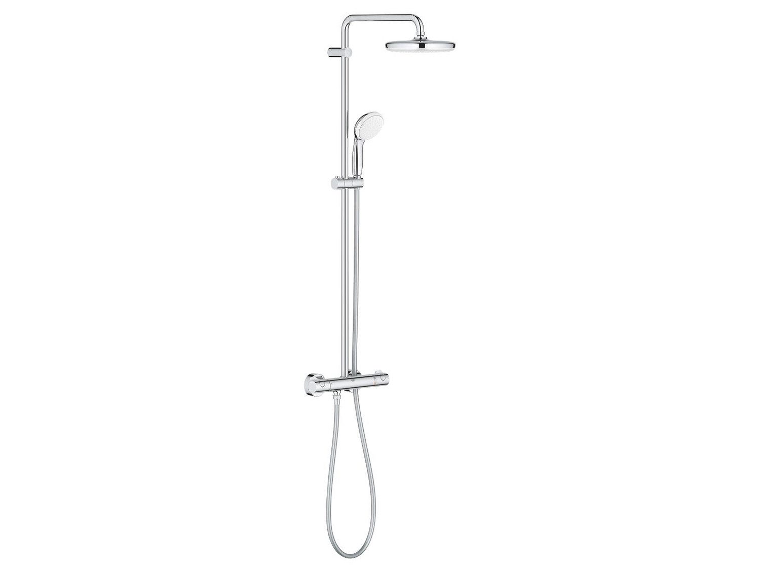 Duschsystem Bau System 210 – Thermostat, 210 mm Regendusche, Handbrause & SafeStop