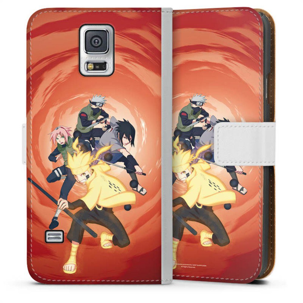 DeinDesign Handyhülle Naruto Shippuden Sasuke Sakura Team 7, Samsung Galaxy S5 Neo Hülle Handy Flip Case Wallet Cover