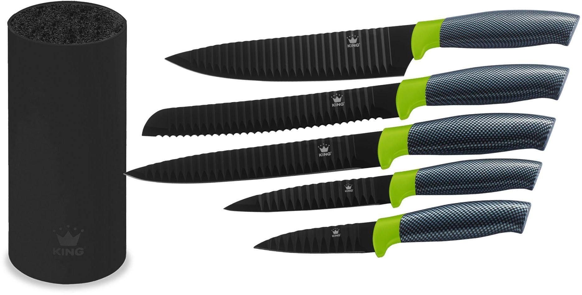 KING Ножиblock Carbon Optic (6tlg), Wellenschliff