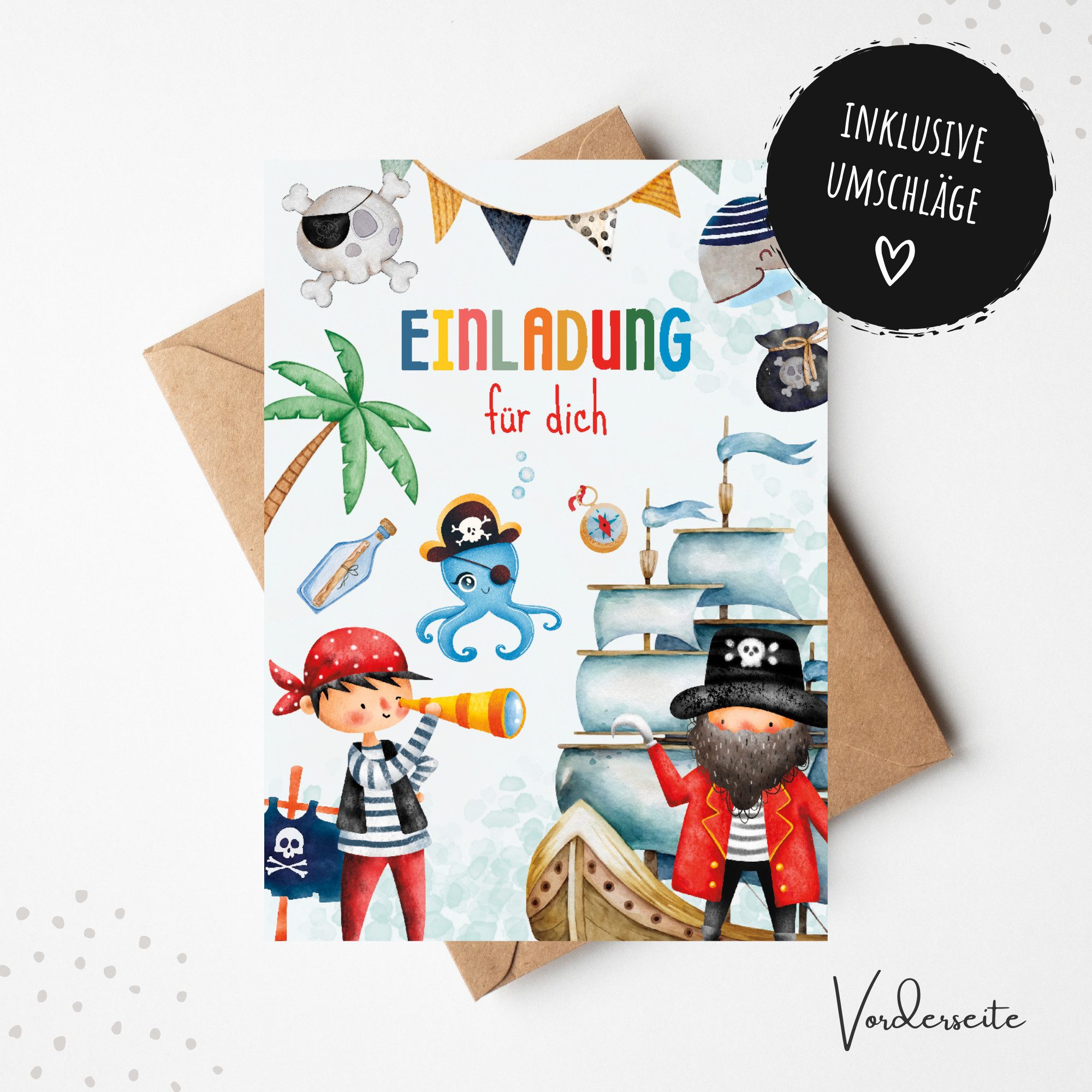 MeinBaby123® Einladungskarten Kindergeburtstag inkl. 10 Umschläge, Kindergeburtstag Jungs und Mädchen, Geburtstagseinladungen Kinder