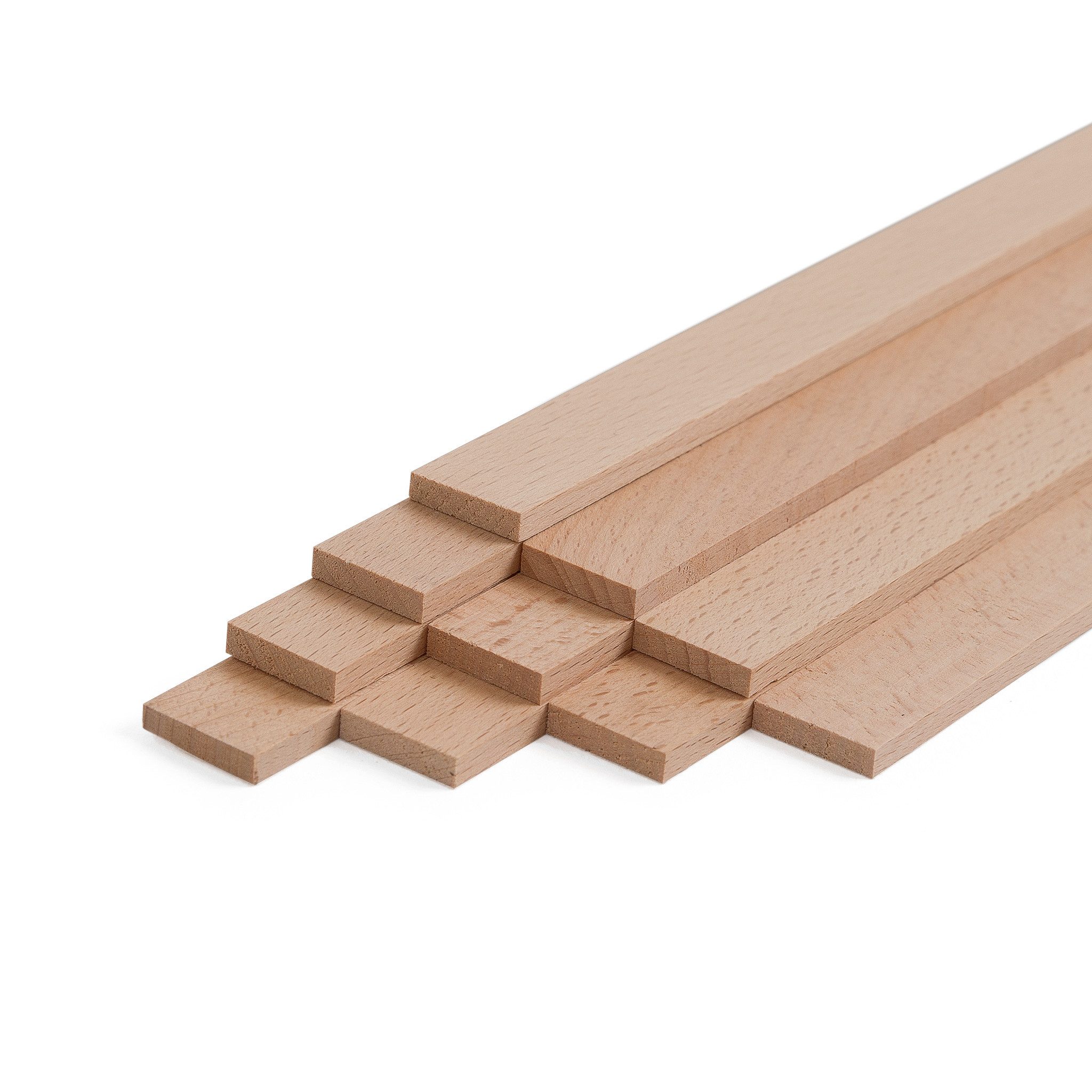 Woodsellers Kantholz 10er-Set Holzleisten - Buche gehobelt - 8 x 20 x 500 mm, (10 Packung 10-tlg), Woodsellers - 10er-Set Holzleiste - Buche gehobelt - 8x20x500 mm