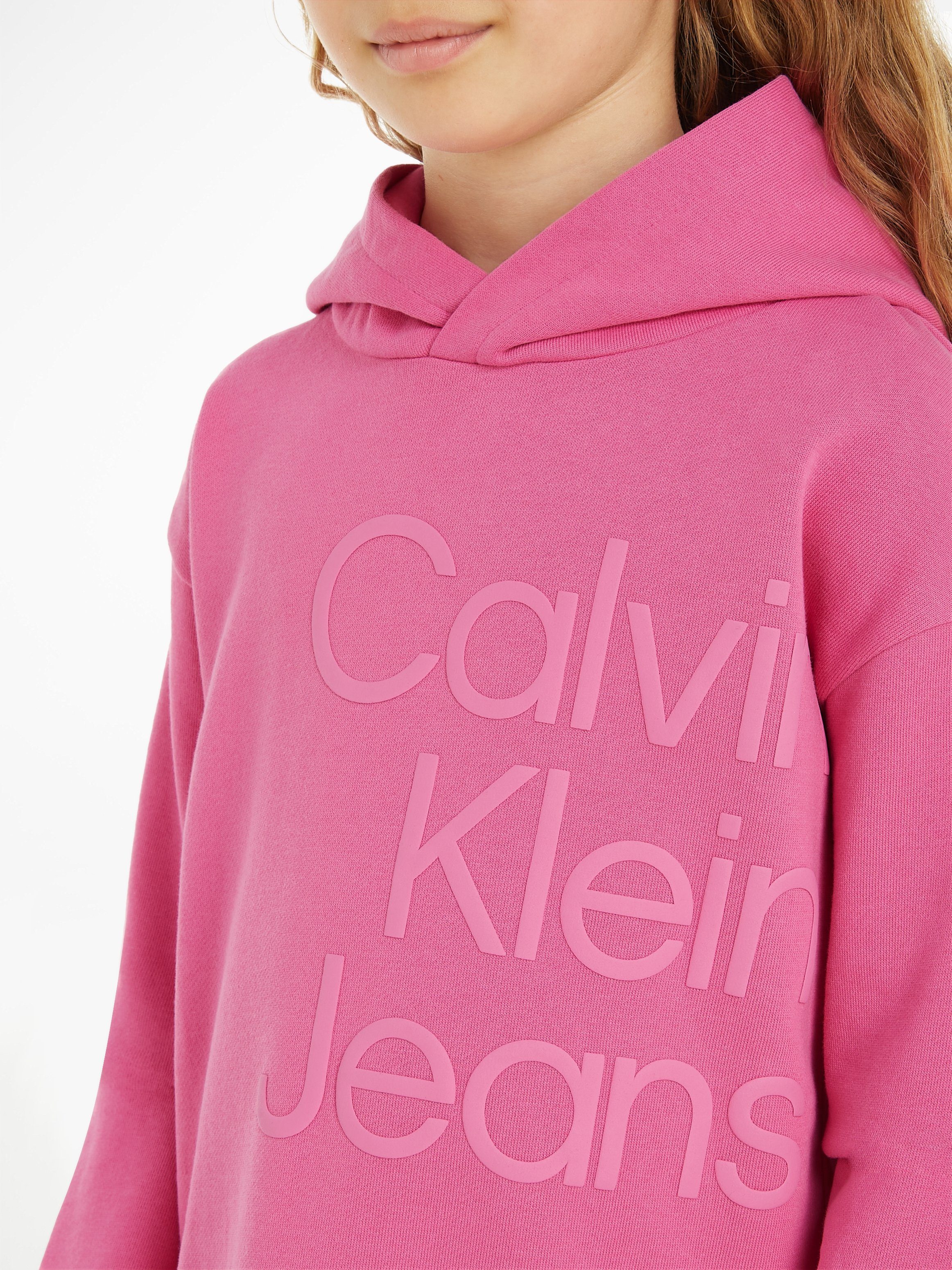 Calvin Klein Jeans Sweatkleid PUFF Jahre 16 für HOODIE bis LS LOGO Kinder DRESS HERO