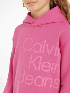 Calvin Klein Jeans Sweatkleid PUFF HERO LOGO LS HOODIE DRESS für Kinder bis 16 Jahre