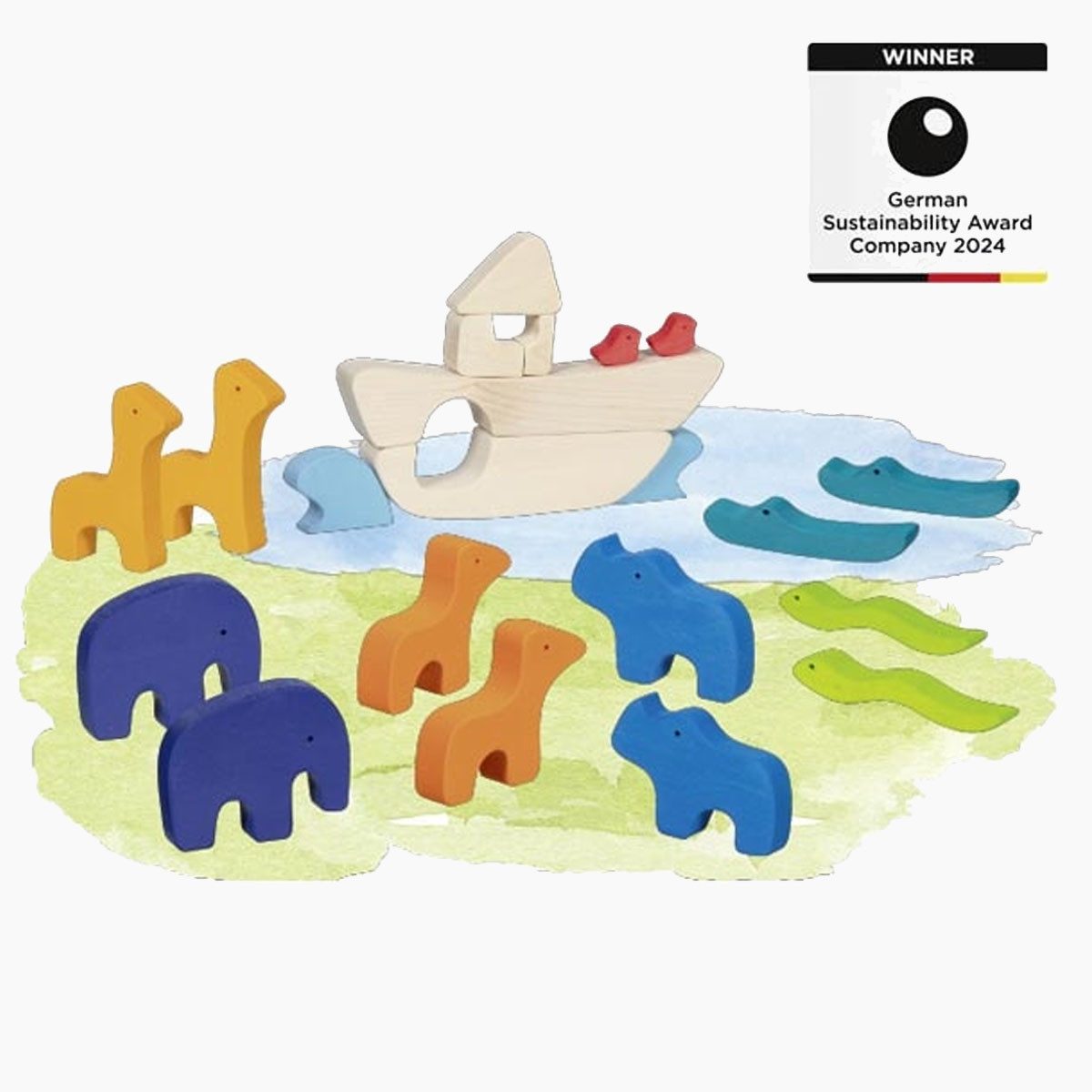 goki Stapelspielzeug Arche Noah, (packung, 17-tlg), Ein Klassiker für Generationen