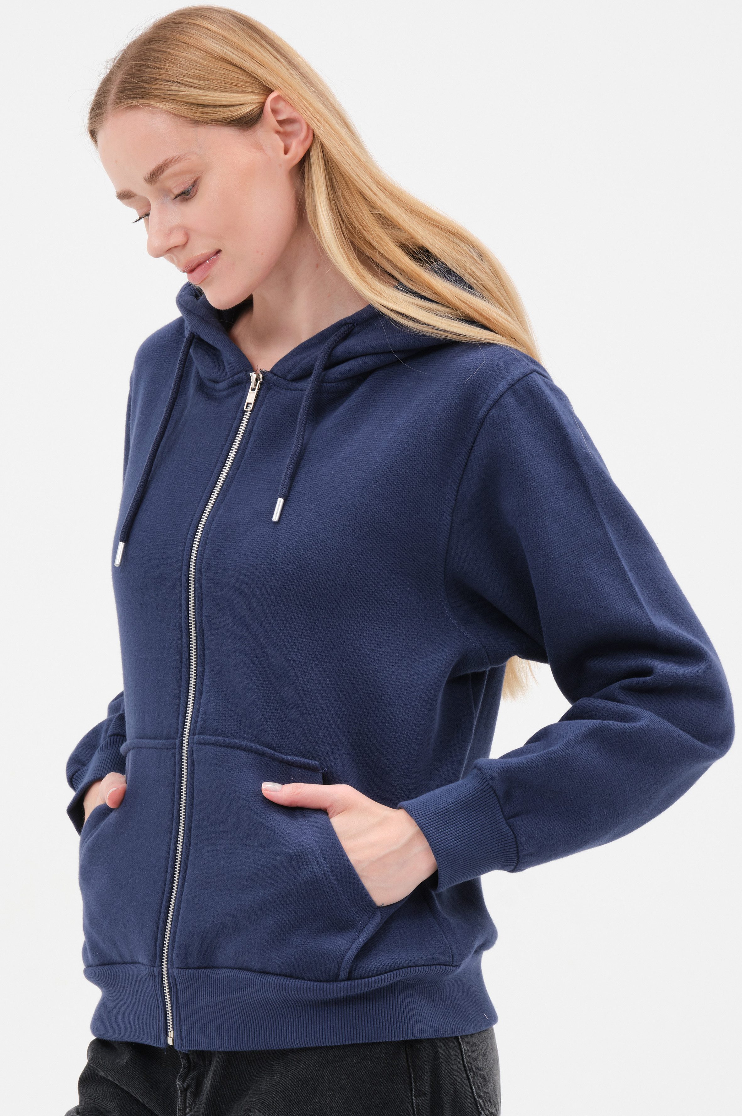 Smith & Solo Kapuzenpullover Damen - Sweatshirt mit Reißverschluss Zipper Hoodie Kapuzensweatjacke