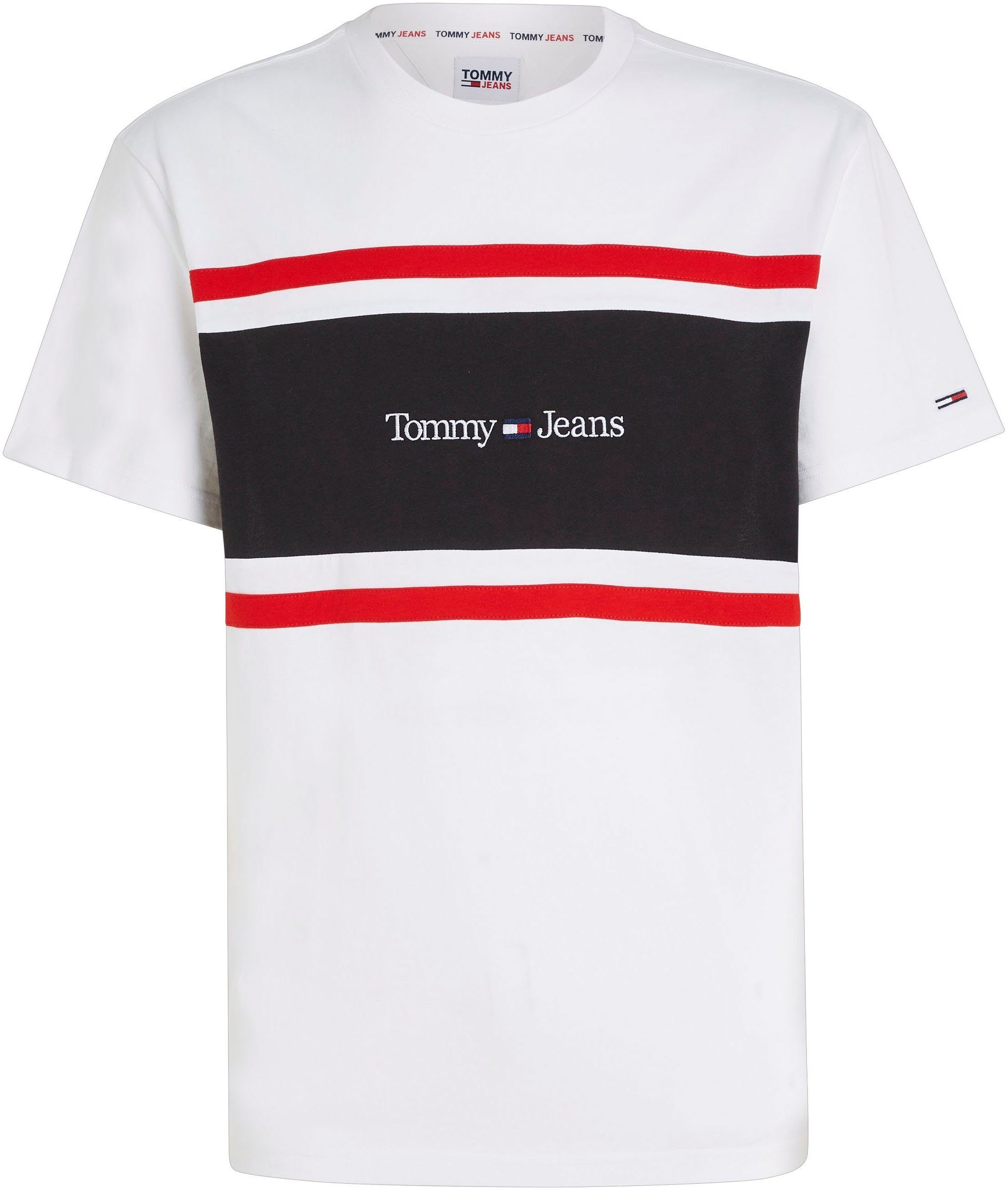 TJM SEW LINEAR & mit TEE CLSC CUT Jeans Tommy T-Shirt Streifen-Detail