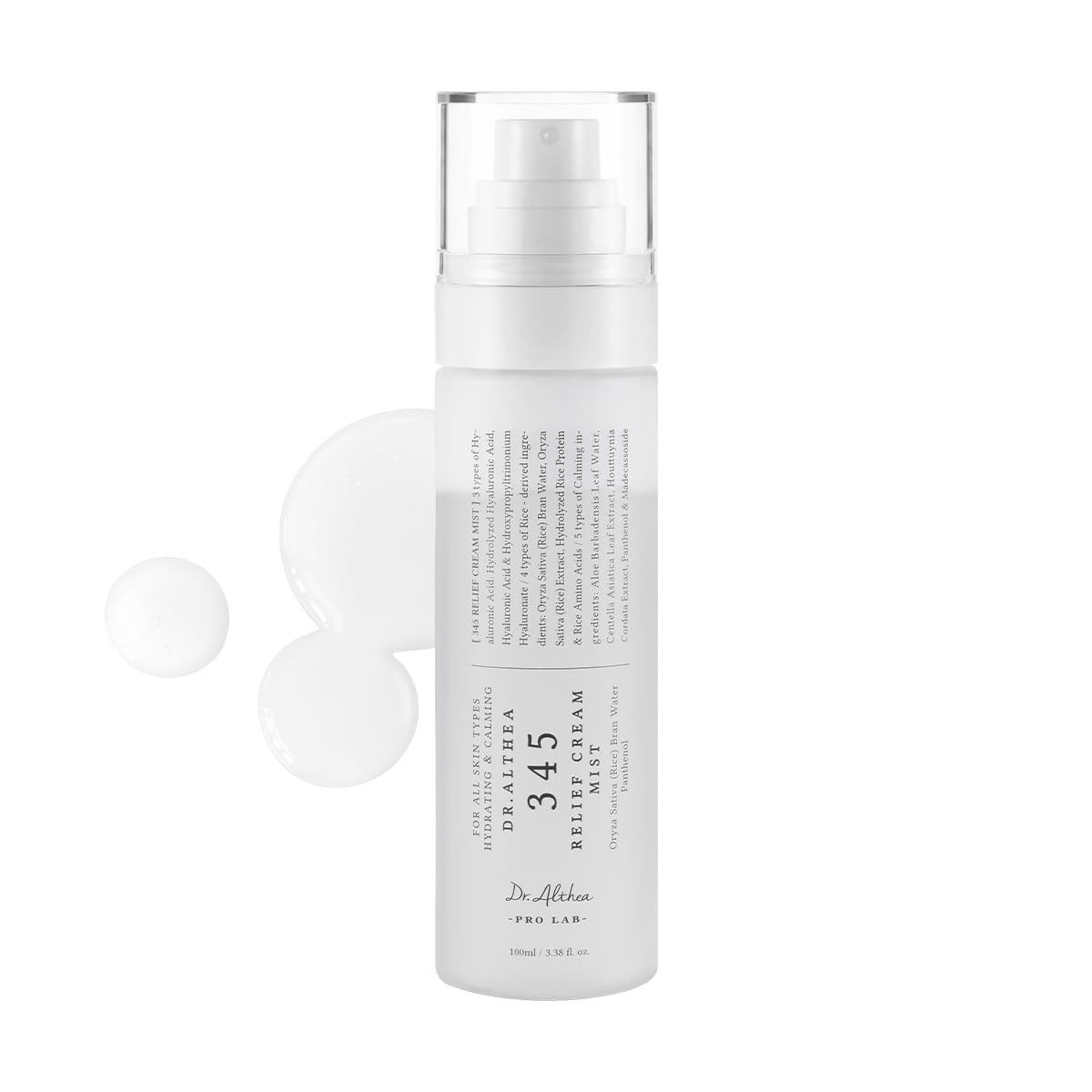 Dr. Althea Gesichtsserum 345 Relief Cream Mist 100 ml – pflegendes Cream-in-Mist Spray für trockene & sensible Haut, alle Hauttypen, mit Panthenol 10.000 ppm, Centella Asiatica & Hyaluronsäure