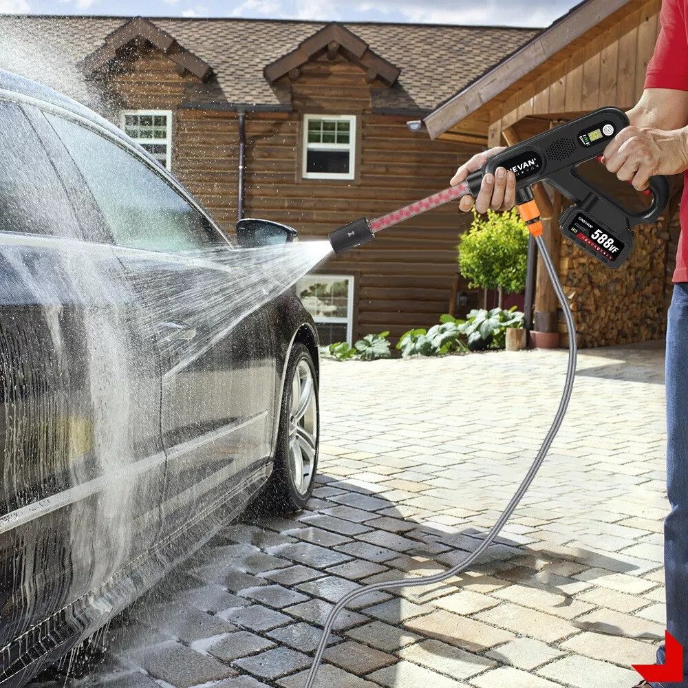 ONEVAN AkkuHochdruckreiniger 60 Bar Mobiler, Bürstenloser Motor Akku