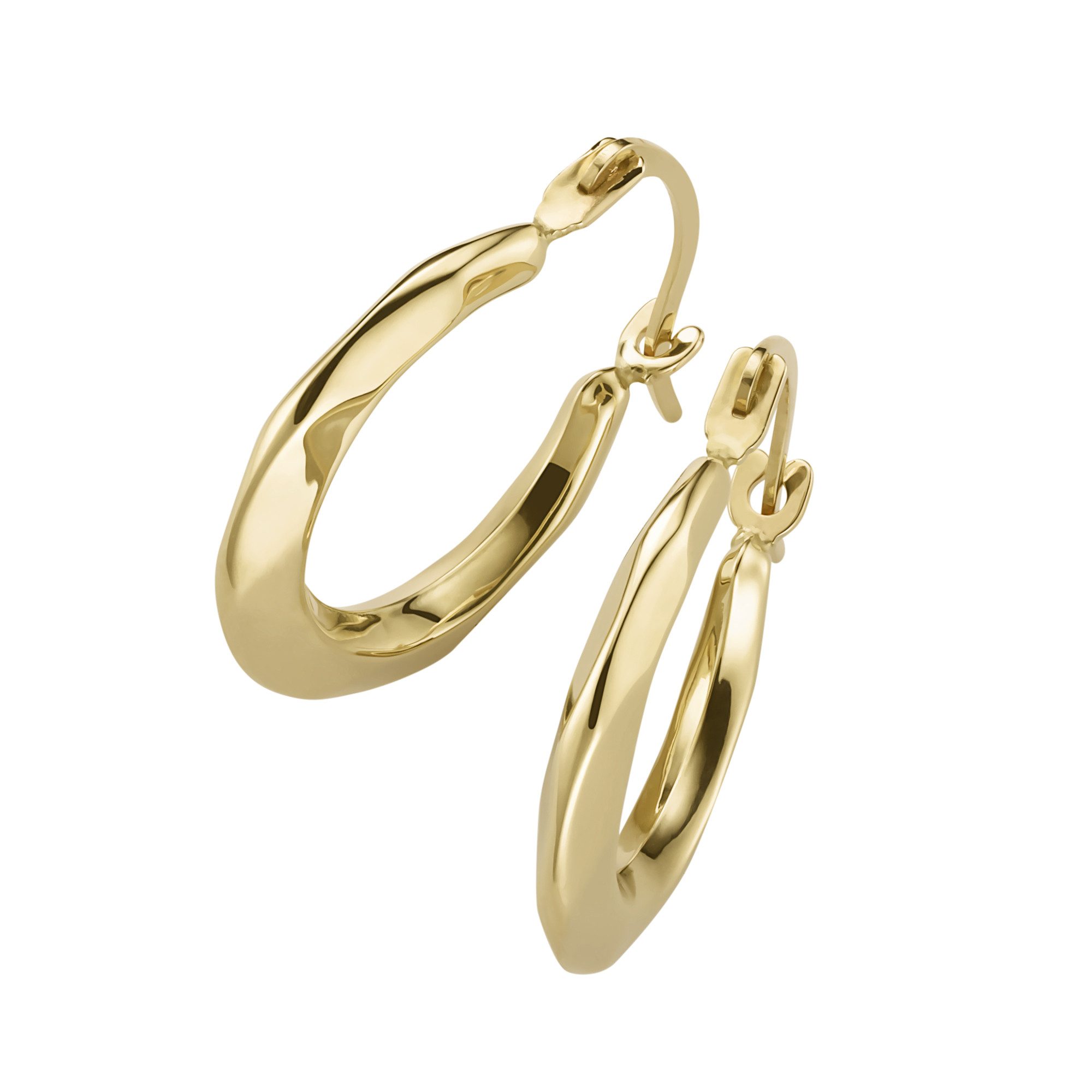 Luigi Merano Paar Creolen kantig mit Ornament, glänzend, Gold 585 günstig online kaufen