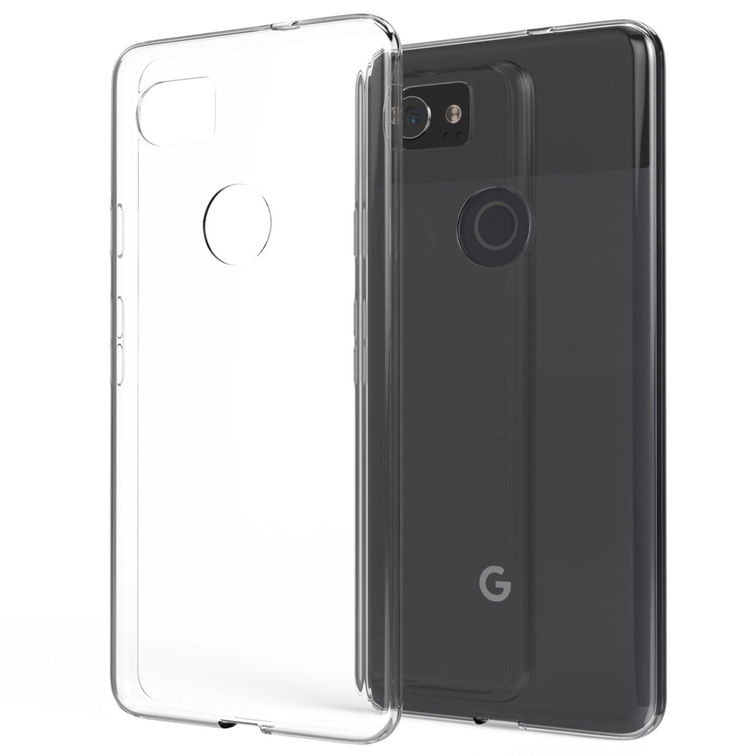 Nalia Smartphone-Hülle Google Pixel 2 XL, Klare Silikon Hülle / Extrem Transparent / Vergilbungsfrei / Stoßfest / Kratzfest / Durchsichtige Dünne Schutzhülle / Clear Phone Case / Soft Cover / Anti-Gelb / Flexibel / Handy-Schale Etui Bumper Phone Backcover Handycase Handycover