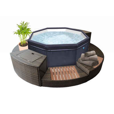 NetSpa Whirlpool NetSpa Octopus Outdoor Whirlpool halbstarr achteckig für 4-6