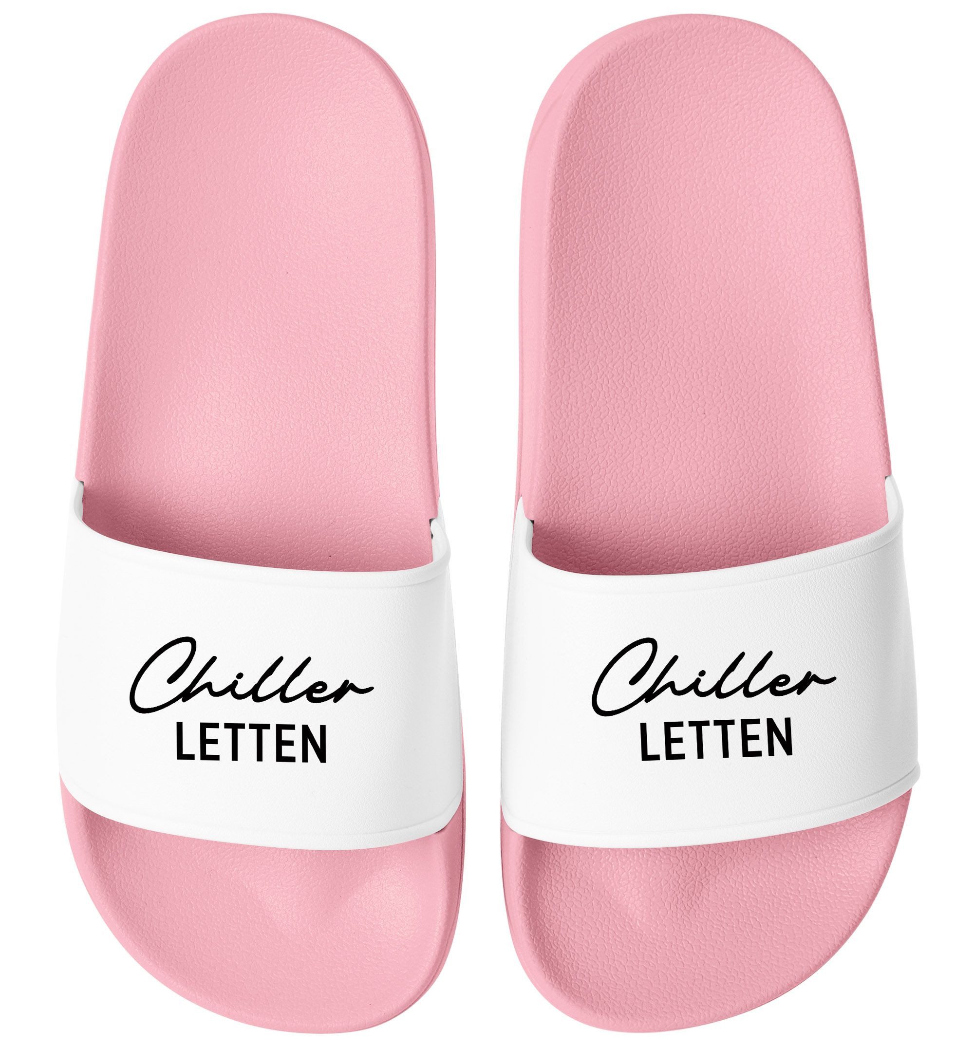 Badeschlappen Chiller-Lettem Badelatschen Unisex Spruch Lustig Relax Badesandale