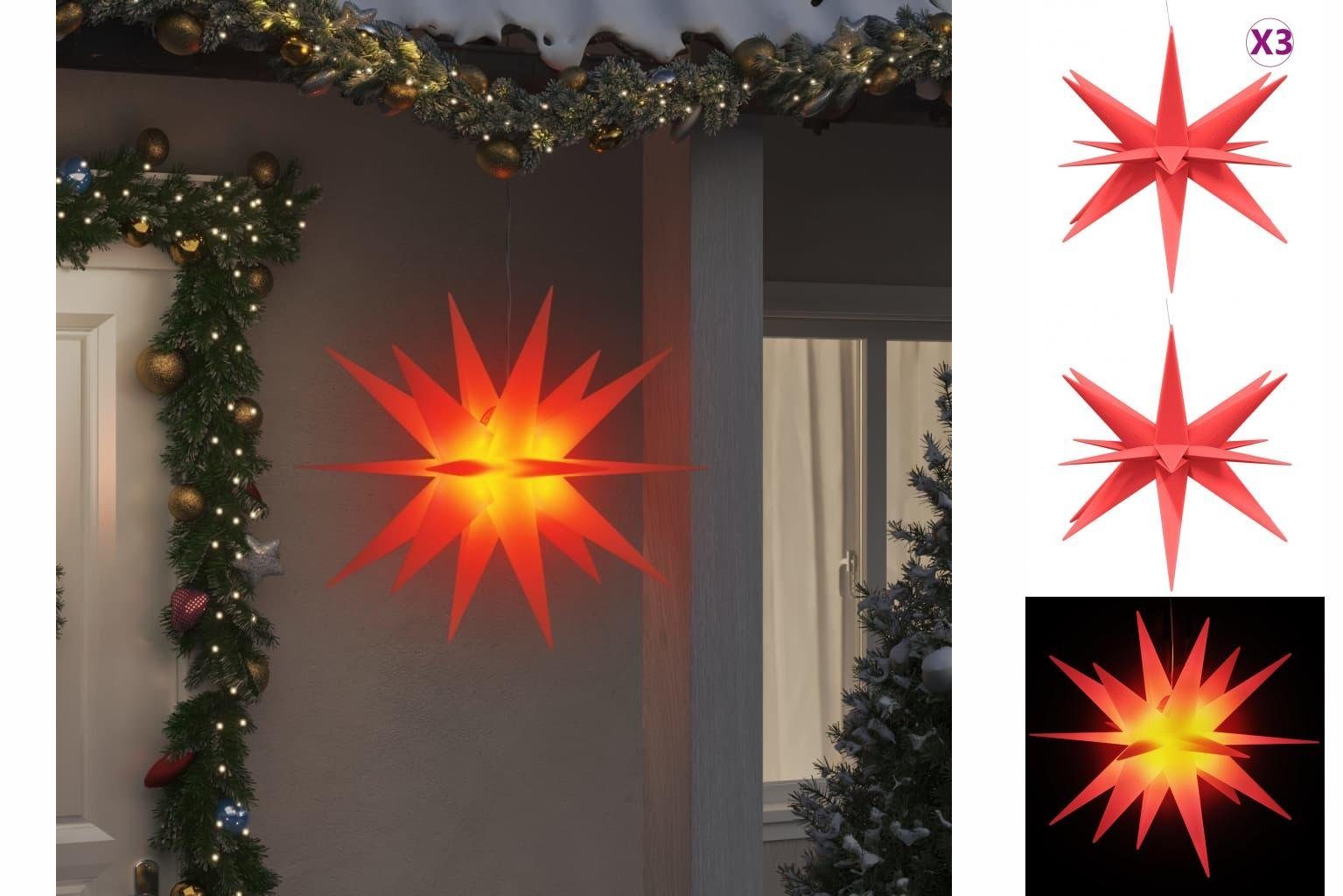 mit Faltbar 100 Außenbereich cm Rot LEDs 3 Weihnachtssterne vidaXL Dekolicht Stk