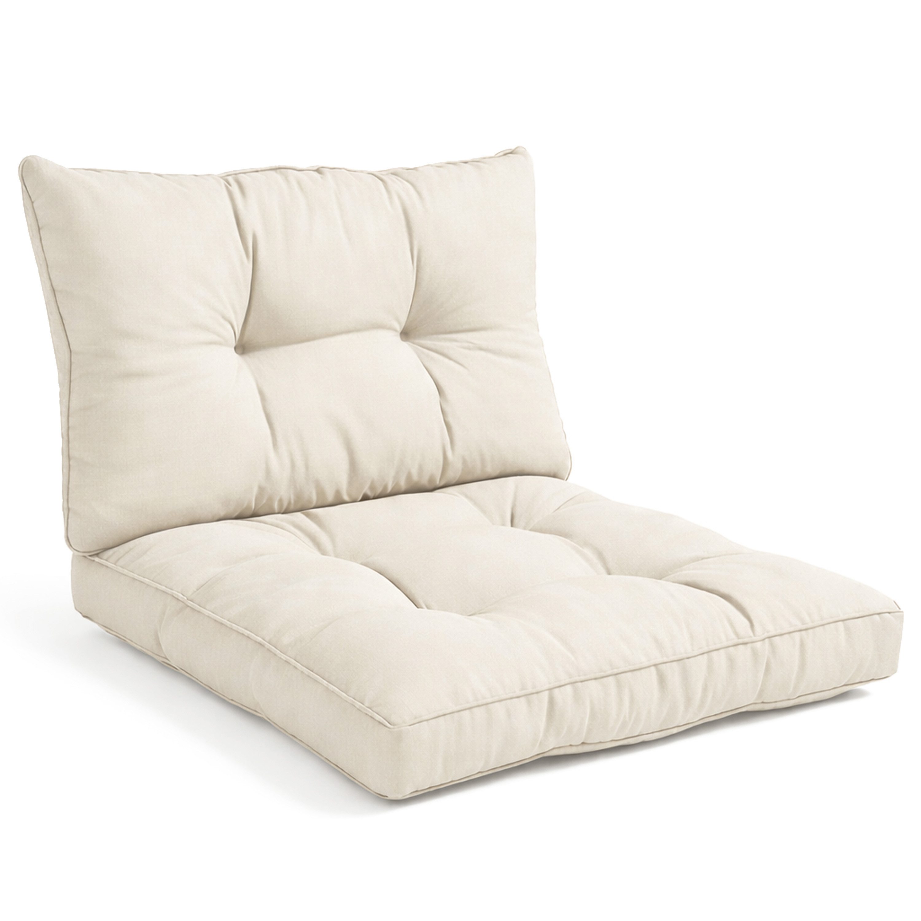 Beautissu Sitzkissen Lounge Kissen Set Outdoor Natur XLuna, 70x70cm, 70x40cm, Sitzkissen Gartenstuhl 10 cm dick Sitzpolster Auflagen für Gartenmöbel