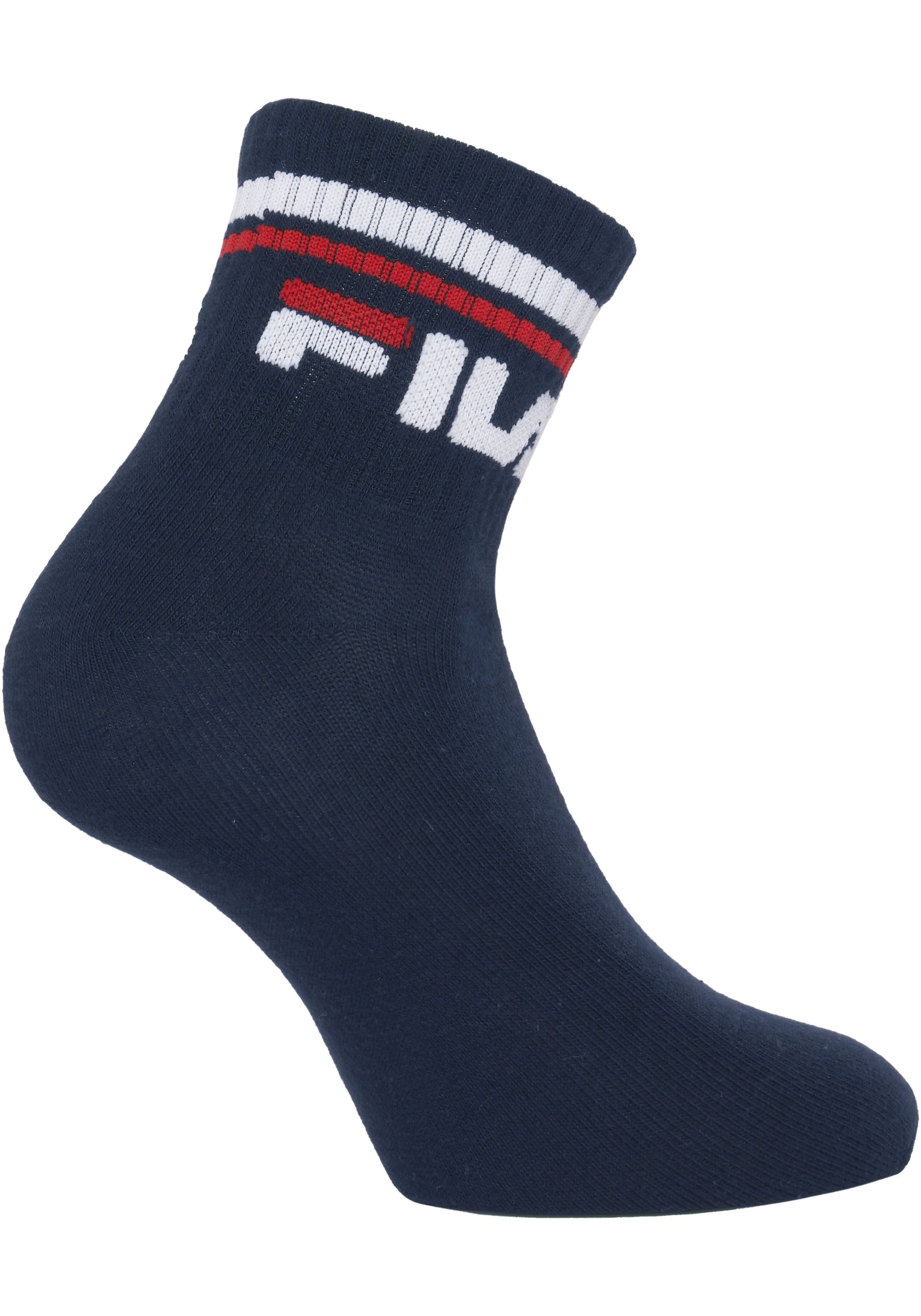 Fila Kurzsocken UNISEX QUARTER PLAIN SOCKS (6-Paar) mit Logo-Schriftzug