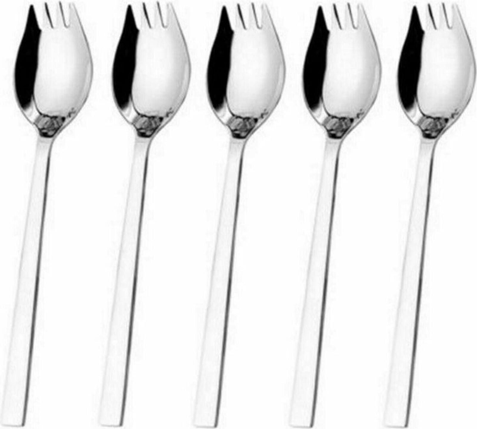 FELIXLEO Besteck-Set Edelstahl Göffel Camping Besteck Outdoor 2in1 (5-tlg)