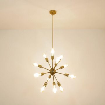 Licht-Erlebnisse Pendelleuchte »GALAXY«, Hängeleuchte Retro Metall Messing Esstisch Wohnzimmer Lampe
