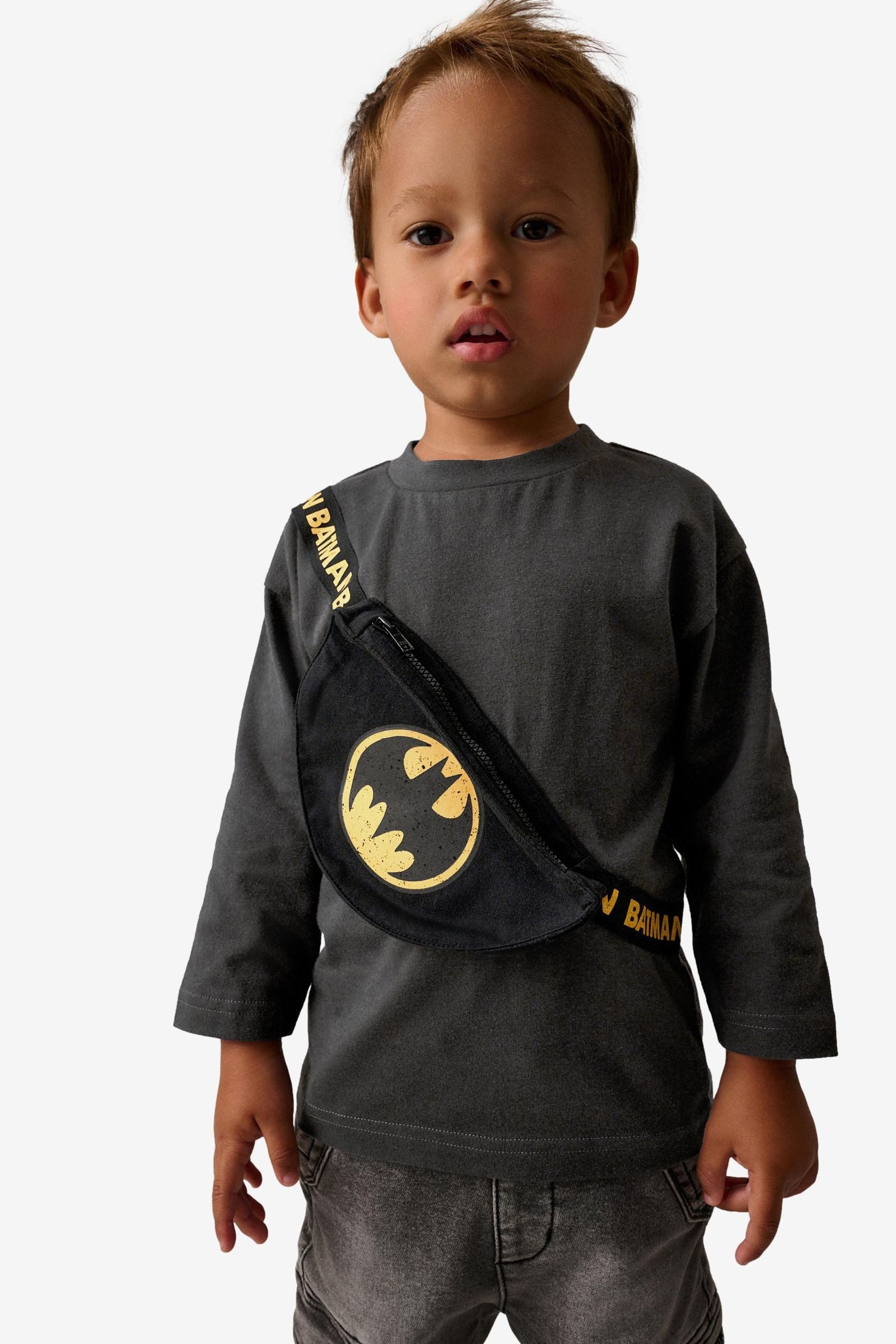 Langarmshirt Batman Langarmshirt Bauchtasche aus Baumwolle