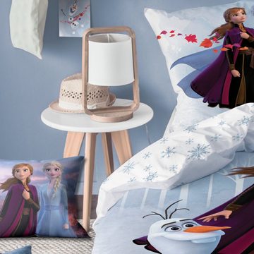 MTOnlinehandel Dekokissen Frozen Eiskönigin Kissen Anna & Elsa 40x40cm, ideal für Kinderbetten, Sofas oder Leseecken, passend zur Bettwäsche